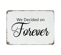 We Decided on Forever - Panneaux en métal chic pour extérieur, campagne, salle à manger, décoration biblique pour homme, décoration de chambre pour homme, panneau en aluminium pour intérieur,