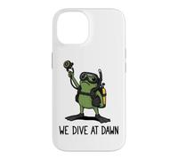 We Dive At Dawn Frog Funny Frog Meme Plongée Plongée Coque pour iPhone 14