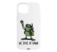 We Dive At Dawn Frog Funny Frog Meme Plongée Plongée Coque pour iPhone 15 Plus
