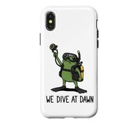 We Dive At Dawn Frog Funny Frog Meme Plongée Plongée Coque pour iPhone X/XS