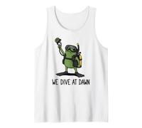 We Dive At Dawn Frog Funny Frog Meme Plongée Plongée Débardeur
