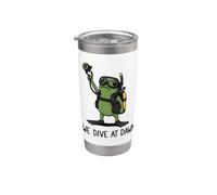 We Dive At Dawn Frog Funny Frog Meme Plongée Plongée Gobelet isotherme en acier inoxydable double paroi