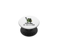 We Dive At Dawn Frog Funny Frog Meme Plongée Plongée PopSockets PopGrip Adhésif