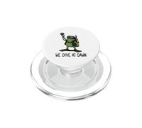We Dive At Dawn Frog Funny Frog Meme Plongée Plongée PopSockets PopGrip pour MagSafe
