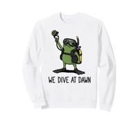 We Dive At Dawn Frog Funny Frog Meme Plongée Plongée Sweatshirt