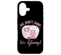 We Don't Camp We Glamp Glamping Rose Rétro Camping Coque pour iPhone 17