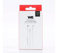 WE Connect Écouteurs USB‑C – Blanc, câble 1,20 m, bouton multifonction et microphone intégré