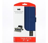We Étui Universel Pour Tablettes 7-9" - Toucher Doux - Système De Crochets Extensibles - Languette Magnetique - Bleu Nuit