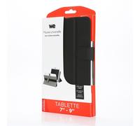 We Étui Universel Pour Tablettes 7-9" - Toucher Doux - Système De Crochets Extensibles - Languette Magnetique - Noir