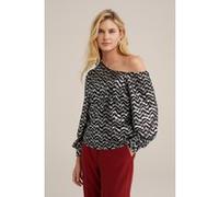 WE Fashion Chemisier gris / noir, Taille M