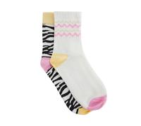 WE Fashion Chaussettes ocre / jaune pastel / rose / noir / blanc, Taille 35-38,5