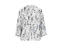 WE Fashion Chemisier beige / bleu foncé / blanc, Taille M