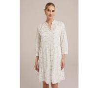 WE Fashion Robe-chemise beige / blanc, Taille 38
