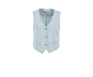 WE Fashion Gilet bleu clair / blanc, Taille XL