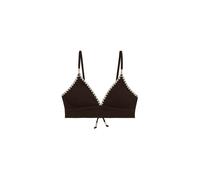 WE Fashion Hauts de bikini brun foncé / blanc, Taille 75