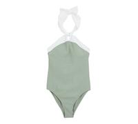 WE Fashion Maillot de bain vert pastel / blanc, Taille L