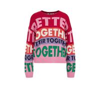 WE Fashion Pull-over vert / rose / rouge foncé / blanc, Taille S