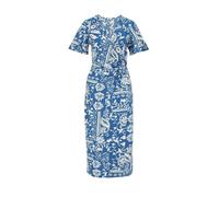 WE Fashion Robe bleu roi / blanc, Taille 34