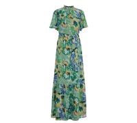 WE Fashion Robe champagne / bleu / moutarde / vert, Taille 40