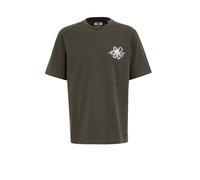 WE Fashion T-Shirt bleu clair / gris / vert foncé / blanc cassé, Taille XS