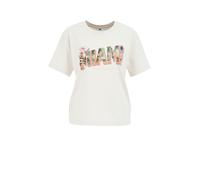 WE Fashion T-shirt bleu clair / vert pastel / rose / blanc cassé, Taille L