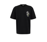 WE Fashion T-Shirt kaki / violet / noir / blanc, Taille L