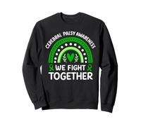 We Fight Together Conscience au Syndrome de paralysie cérébrale Vert Sweatshirt