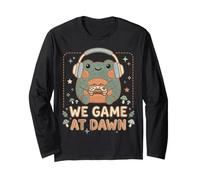 We Game At Dawn Frog Gamer Manette de Casque et Lecteur vidéo Manche Longue
