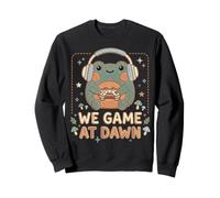 We Game At Dawn Frog Gamer Manette de Casque et Lecteur vidéo Sweatshirt