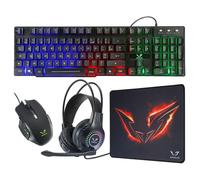 Mars Gaming Pack gamer 4-en-1 We Gamium - Clavier, Souris, Casque, Tapis RGB Noir