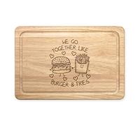 We Go Together Comme Hamburger Et Frites Rectangulaire Planche à Découper en Bois