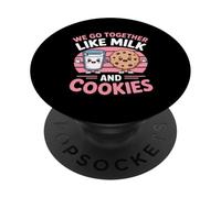 We Go Together Like Milk and Cookies Couple Kawaii PopSockets PopGrip Adhésif