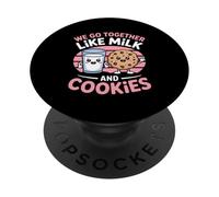 We Go Together Like Milk and Cookies Couple Kawaii PopSockets PopGrip Adhésif