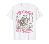 We Grade at Dawn Teacher Funny Frog Testing School Professeurs T-Shirt