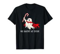 We Haunt at Dusk Halloween Ghost Candy Cane T-Shirt
