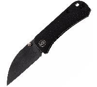 We Knife Banter Blackwashed CPM S35VN Black Burlap Micarta Linerlock WE19068J-1