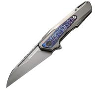 We Knife Falcaria Manche en titane poli avec incrustation en titane flambé