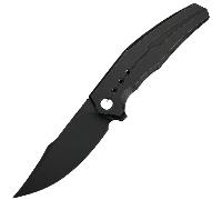 WE Knife Kyklos Manche en Titane Noir Lame en Bohler M390 Noir Lavé à la Pierre Verrouillage Frame