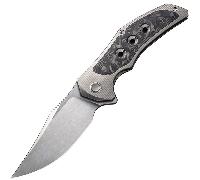 We Knife Magnetron Manche en Titane Gris avec Incrustation en Fibre de Carbone Rose WE18058-2