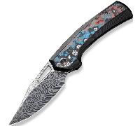 We Knife Nefaris Manche en Titane Noir avec Incrustation en Fibre de Carbone Nebula WE22040F-DS1