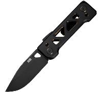 We Knife Tyro Superlock CPM-20CV Noir Stonewashed Manche en Titane Noir et Doré Usiné