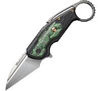 We Knife Yardbird Manche en Titane Noir avec Incrustation en Fibre de Carbone Jungle Wear Fat Finiti
