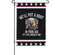 We 'Ll Put A Boot In Your Ass It's The America Way Drapeau USA 4 juillet Hommes Double Couche Décoration Jardin Drapeau