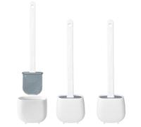 WE Lot de 3 brosses pour Toilettes en TPR et Caoutchouc thermoplastique Blanc