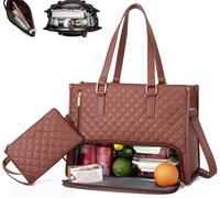 We make hope Sac fourre-tout 2 en 1 pour femme - Grand sac de travail avec compartiments, sac fourre-tout matelassé pour ordinateur portable avec section isotherme, élégant sac à déjeuner isotherme