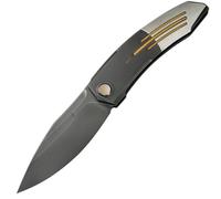 WE Manche en titane satiné et gris poliLame Bohler M390 grise polie emboîtée