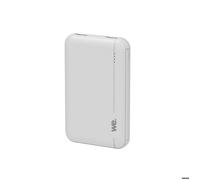 WE Connect Batterie externe Mini 5000 mAh – 2 ports USB, sortie 5V 2,1A, indicateur LED – Blanche