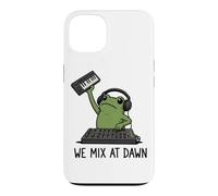 We Mix At Dawn Funny Frog Meme Music Production DJ Musicien Coque pour iPhone 13