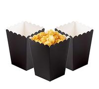 We Moment Zone Lot de 24 Petite Boîtes à Popcorn Noir.Mini Carton Bonbons Conteneur,Boîtes à Popcorn pour Fêtes Noir