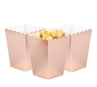 We Moment Zone Lot de 24 Petite Boîtes à Popcorn Or Rose.Mini Carton Bonbons Conteneur,Boîtes à Popcorn pour Fêtes Or Rose